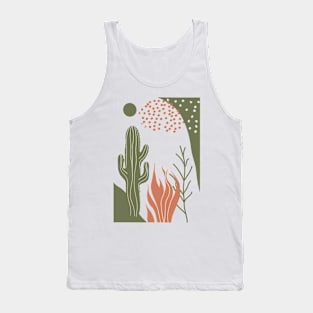 Abstract Cactus Art - Boho Style Tank Top